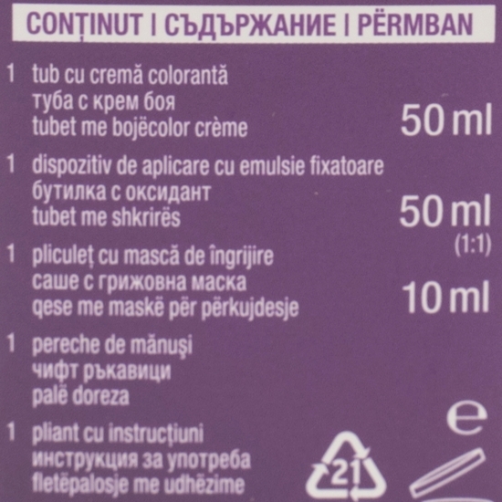 Vopsea de păr permanentă Intensive Color Cream, 4-90 roșu violet, 110ml