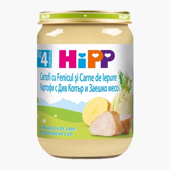 Meniu iepure cu cartofi și fenicul, +4 luni, 190g
