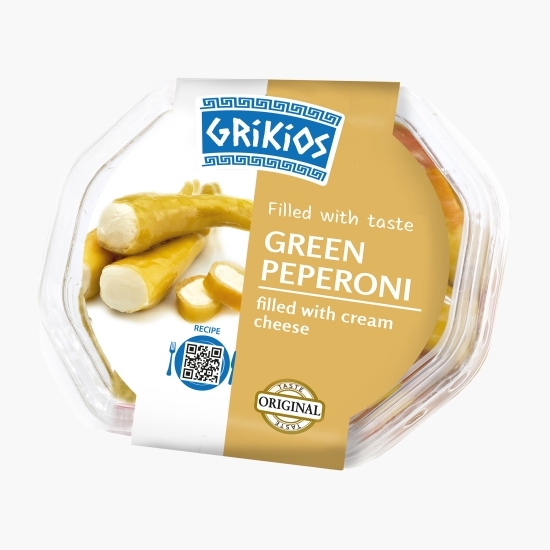 Peperoni verde umpluți cu brânză proaspătă 200g