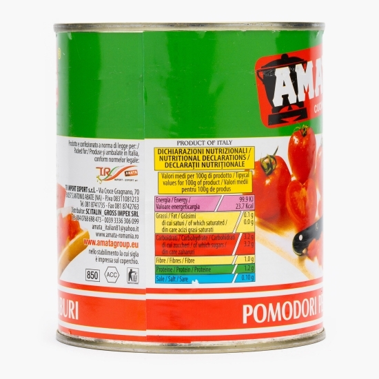 Roșii decojite, cuburi 800g