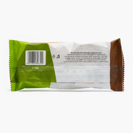 Rondele din grâu cu glazură de cacao 66g