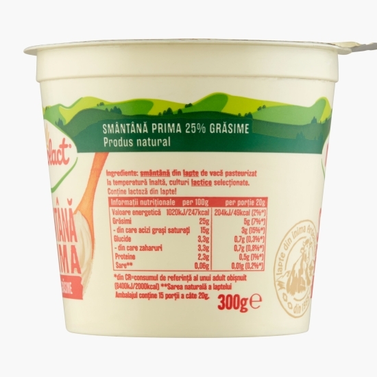Smântână Prima 25% grăsime 300g