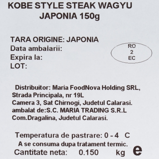 Steak vită wagyu Kobe style Japonia 150g