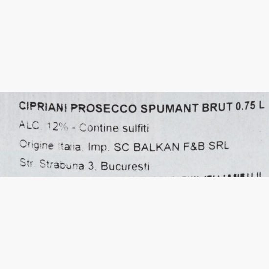 Vin spumant brut Prosecco Millesimato, 12%, 750ml