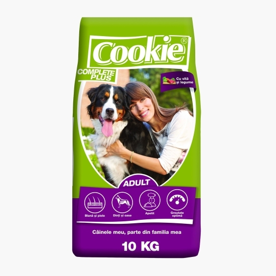 Hrană uscată pentru câini Complete Plus Adult, cu vită și legume, 10kg