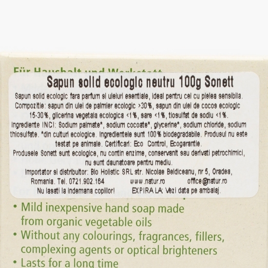 Săpun solid bio, neutru 100g
