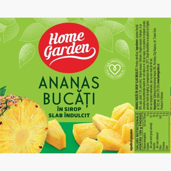 Ananas bucăți în sirop, conservă 565g