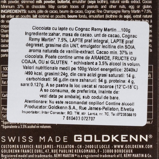Ciocolată cu coniac Remy Martin 100g