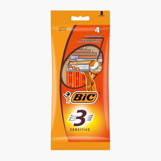 Aparat de ras Sensitive 3 lame, 4 buc