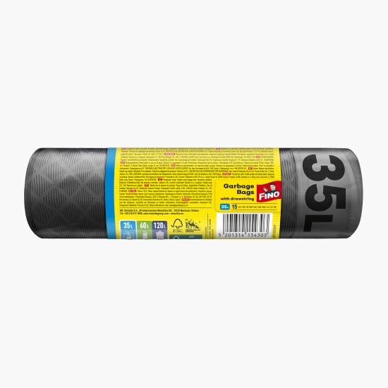 Saci menajeri embosați cu șnur 35l 15buc