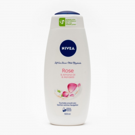 Gel de duș Rose & Almond Oil cu trandafiri și ulei de migdale 0.5l