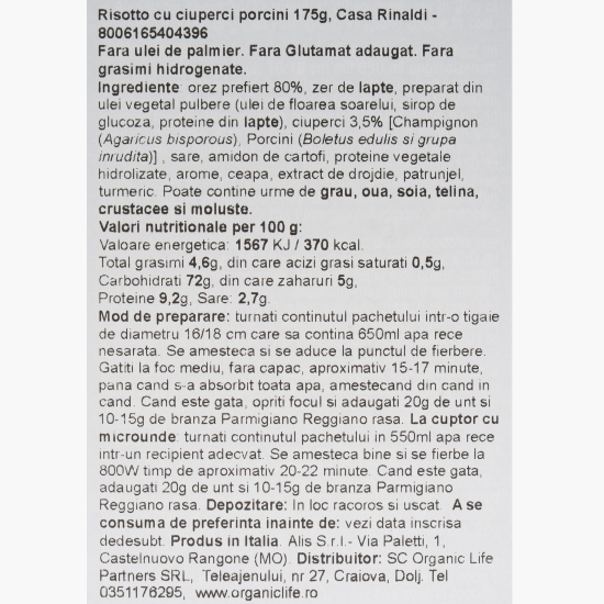 Risotto cu ciuperci Porcini 175g