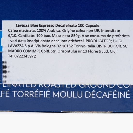 Blue Espresso Decaffeinato, 100 băuturi, capsule cafea fără cofeină 