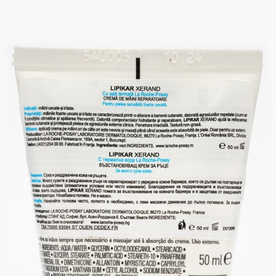 Cremă reparatoare pentru mâini foarte uscate Lipikar Xerand, 50ml
