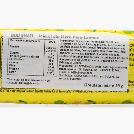 Jeleuri naturale de măr, pară și lămâie fără zahăr 38g