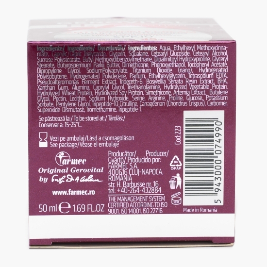 Cremă antirid 45+ intens hidratantă, SPF10, 50ml