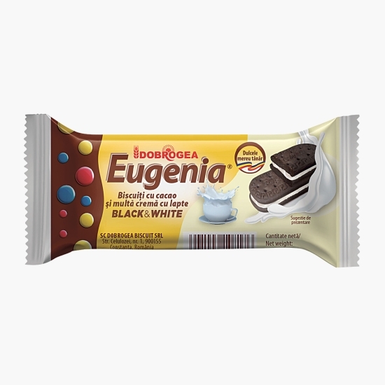 Biscuiți de cacao cu cremă de lapte Black&White 36g