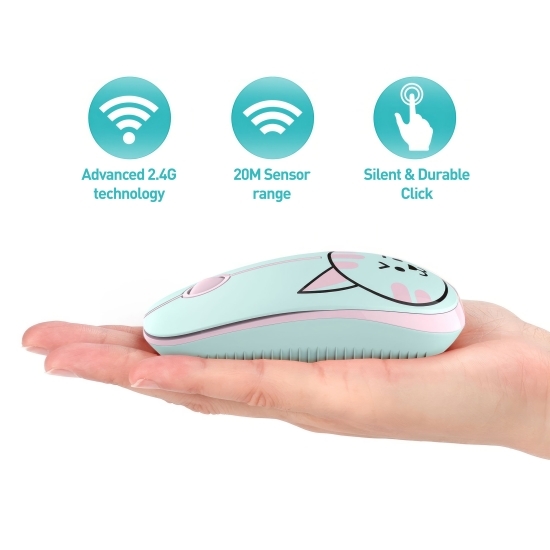 Mouse wireless cu model pisică, 2.4Ghz + nano receiver