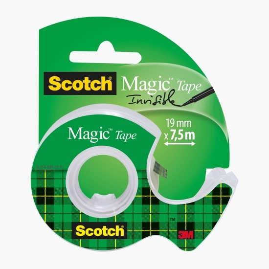 Bandă adezivă cu dispenser 3M Invisible Magic, 19mm x 7.5m, invizibilă