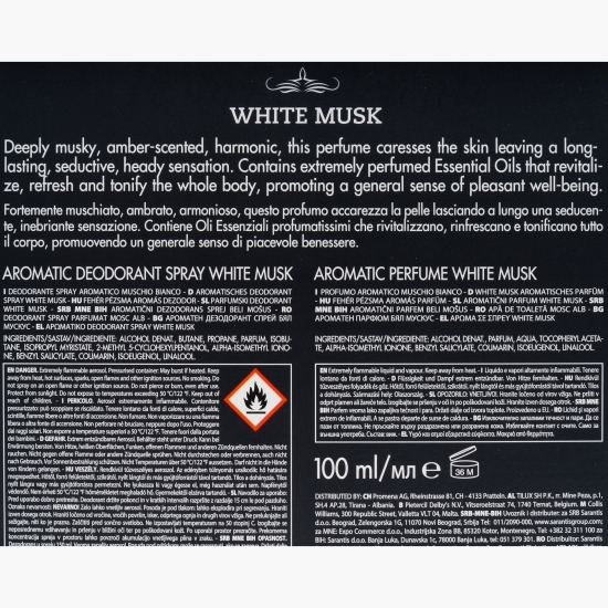 Set cadou Mosc Alb (apă de toaletă 100ml + deodorant spray de corp 150ml)