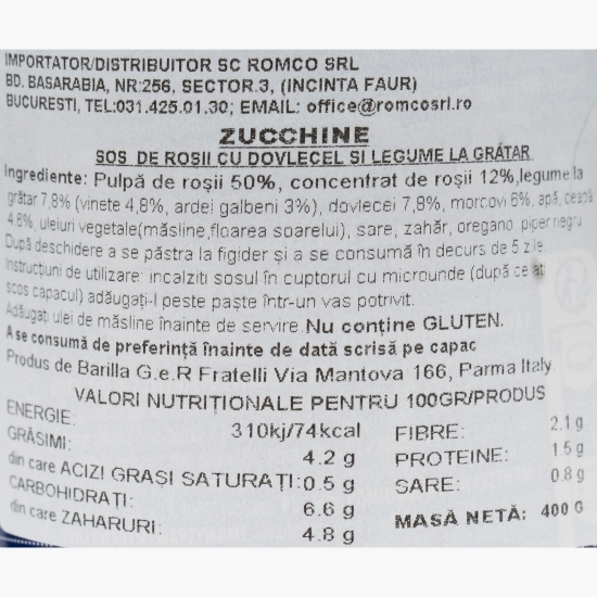 Sos de roșii cu dovlecel zucchine, Verdure 400g