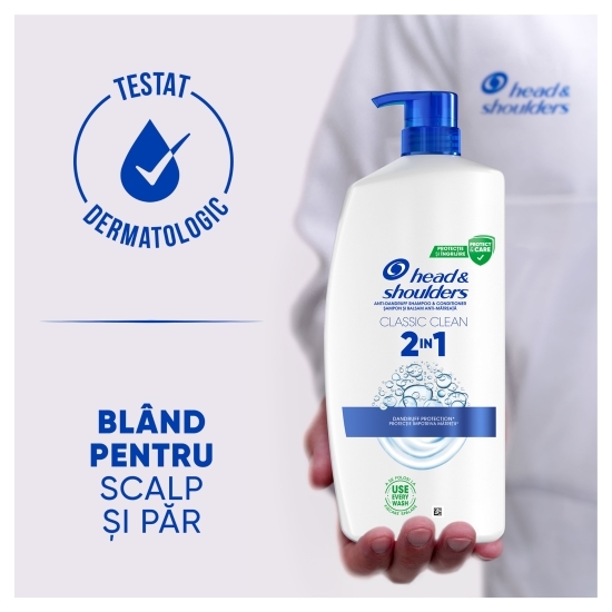 Șampon anti-mătreață Classic Clean 2-in-1 pentru păr normal, 800ml