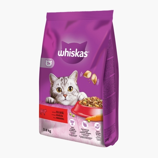 Hrană uscată pentru pisici adulte, 3.8kg, cu vită
