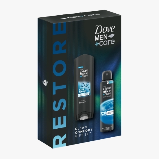 Set cadou Men+Care Clean Comfort: gel de duș 250ml + deodorant 150ml
