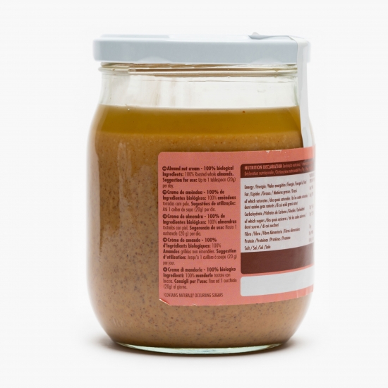 Cremă tartinabilă eco din migdale Crunchy Super Vegan, fără zahăr adăugat 500g