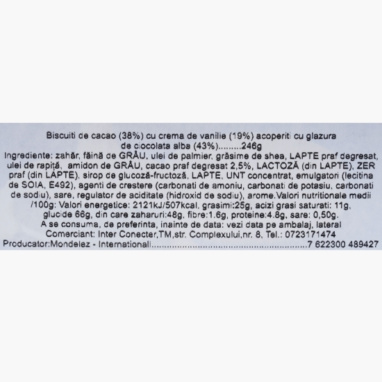 Biscuiți de cacao înveliți în ciocolată albă 246g