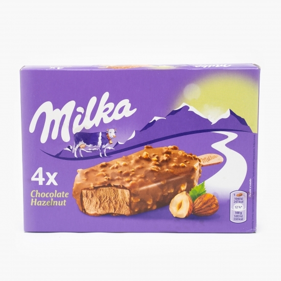 Înghețată de ciocolată cu lapte și alune de pădure la cutie 4x69g