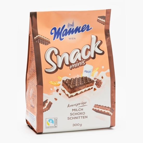 Napolitane de cacao crocante umplute cu cremă de lapte 300g