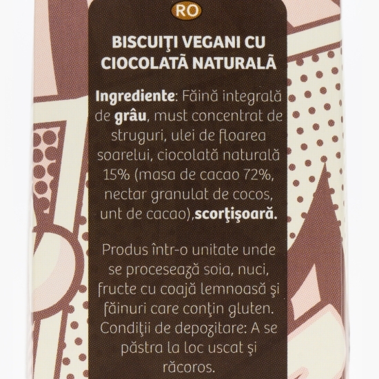 Biscuiți vegani cu ciocolată naturală, fără zahăr adăugat 80g