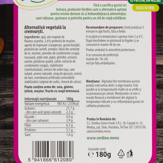 Crenvurști vegetali 180g