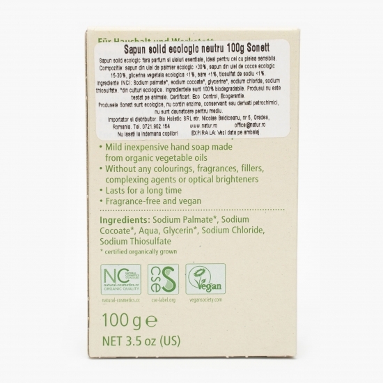 Săpun solid bio, neutru 100g