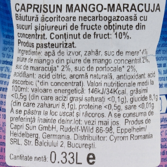 Suc de mango și maracuja 330ml