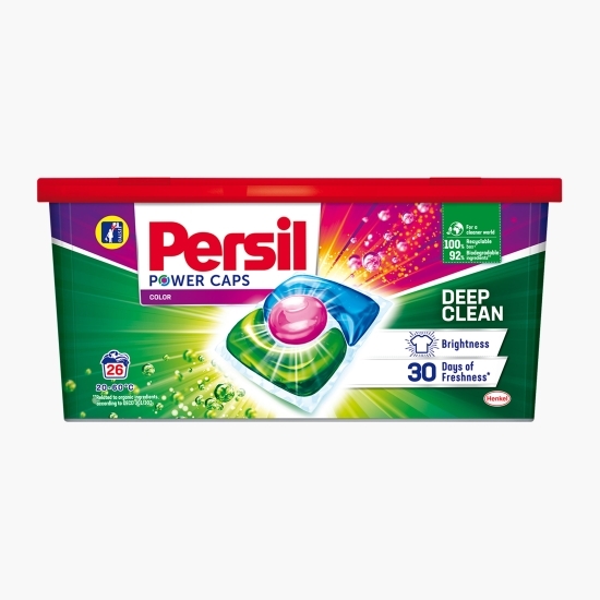 Detergent de rufe capsule pentru haine colorate, Power Caps, Deep Clean, 26 spălări