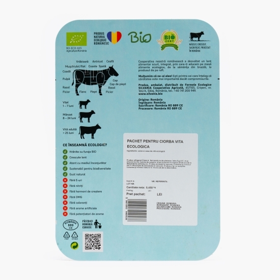 Pachet de vită eco pentru ciorbă 450g