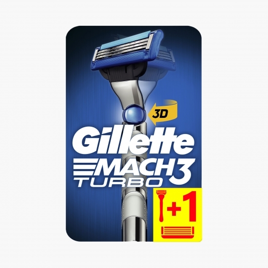 Aparat de ras Mach3 Turbo, mobilitate 3D + 1 rezervă