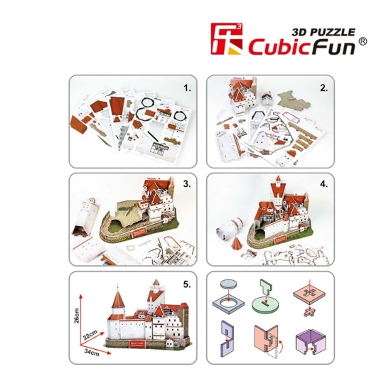 Puzzle 3D Castelul Bran, 93 piese