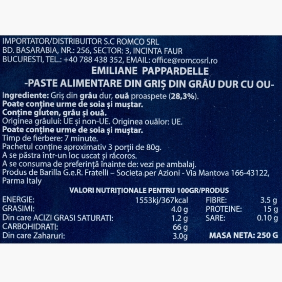 Paste Pappardelle cu ouă 250g