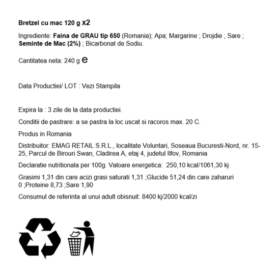 Bretzel cu mac Freshful  120g x2