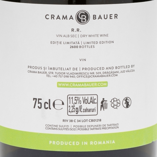 Vin alb sec Riesling de Rhin, 11.5%, 0.75l