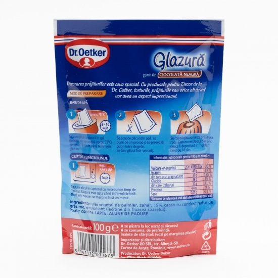 Glazură cu gust de ciocolată neagră 100g 