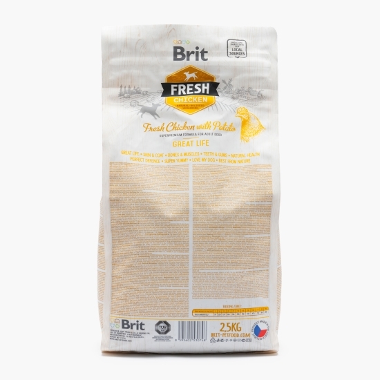 Hrană uscată pentru câini adulți, cu pui și cartofi Fresh Chicken, 2.5kg