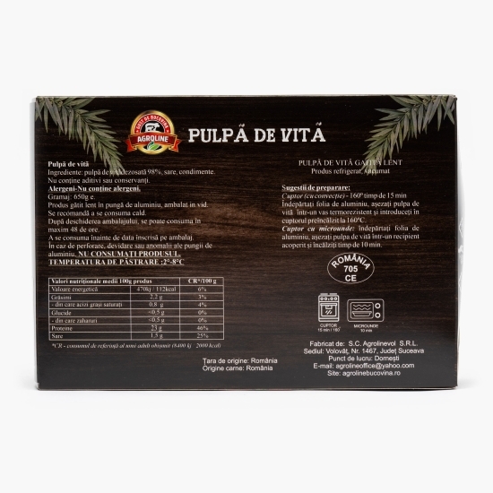 Pulpă de vită gătită lent 650g