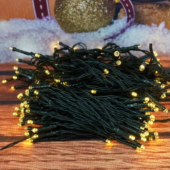 Instalație Crăciun, 22m, 200 de LED-uri, multicolor, cu energie solară, fir de cupru, liniar