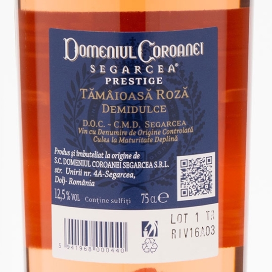 Vin rose demidulce Tămâioasă Roză 0.75l