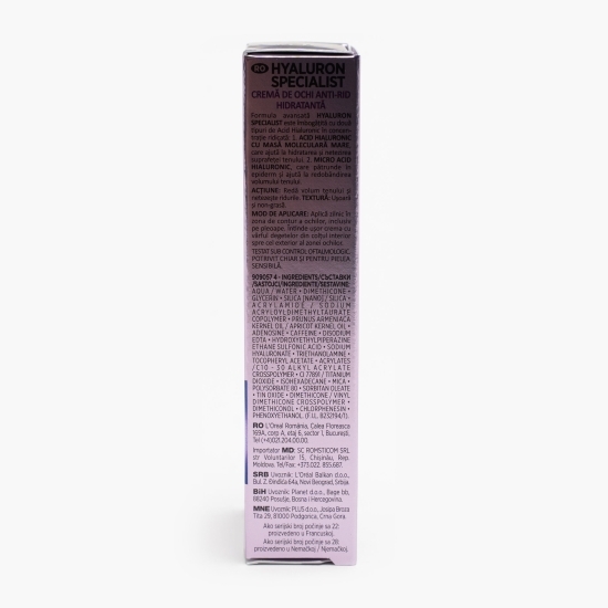 Cremă de ochi anti-rid hidratantă Hyaluron Specialist 15ml