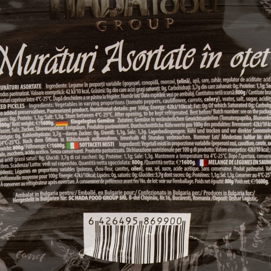 Murături asortate în oțet 1650g